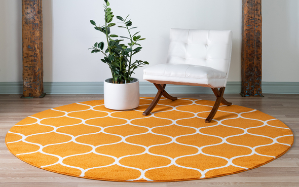 carpet spots Unique Loom Area Rugs Orange Machine Made; 8x8
