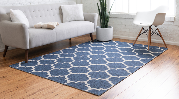green area rugs for living room Unique Loom Area Rugs Navy Blue/Ivory Machine Made; 6x4