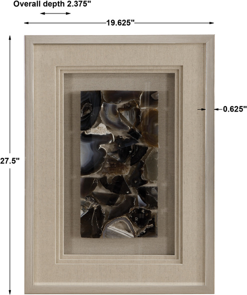 light in toilet bowl Uttermost Shadow Box / Wall Art A Collection Of Natural Agate Stones In Tones Of Cool Blues And Tans, Set Under Multi-layered Matting In Flecked Oatmeal Linen And Encased In A Brushed Silver Pine Shadow Box. Each Piece Will Vary Slightly.