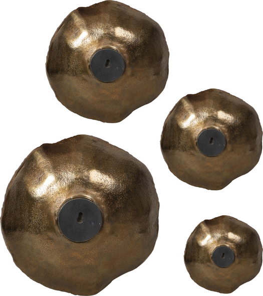 pictures canvas wall art Uttermost Metal Wall Art Handcrafted From Aluminum, These Metal Wall Bowls Feature Noticeable Textural Elements With Organic Edge Details And Are Finished In Vintage Brass. May Be Hung On A Wall With Keyhole Hangers, Or Displayed As Tabletop Accessories. Sizes: Sm-5x5x1, Med-7x7x2, Lg-9x9x2, XL-11x11x3