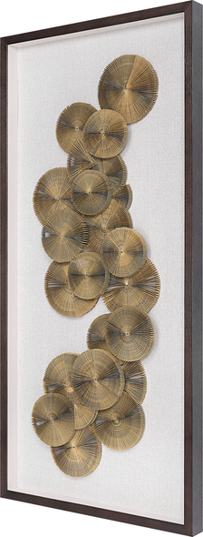 deco prints Uttermost Framed Wall Art Perfect For An Office Or Library, This Wall Art Incorporates A Layered Medallion Design Made From Recycled Newspaper With An Aged Feel. The Artwork Is Displayed Over A Light Oatmeal Linen Backing In A Dark Walnut Finished Shadow Box Frame Under Glass. May Be Hung Horizontal Or Vertical.