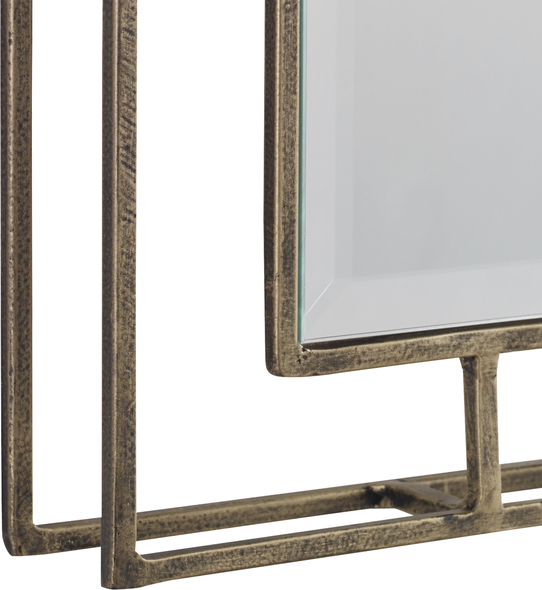 modern bathroom round mirror Uttermost Gold Wall Mirror Clean And Contemporary, Each Mirror Exhibit Linear Metal Frames With A Nearly Two Inch Open Depth. Each Frame Is Finished In A Heavily Antiqued Gold, Accented By Slim Beveled Mirrors. May Be Hung Horizontal Or Vertical.
