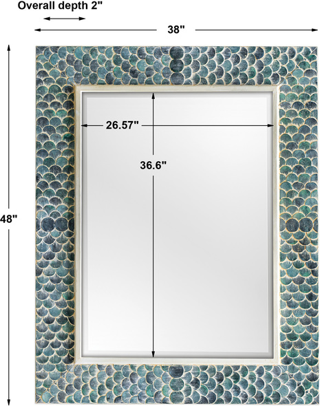 silver framed floor mirror Uttermost Coastal Blue Mirror This Unique Design Takes A Whimsical Approach By Adorning A Solid Wood Frame With Fiber Glass Mermaid Scales, Hand Painted In Shades Of Tropical Blues, Accented With A Heavy White Wash.