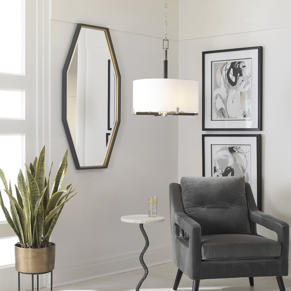 decor for around mirror Uttermost Gold Octagon Mirror Solid Pine Frame Finished In A Dark Espresso Accented With A Metallic Gold Leaf Inner Lip.