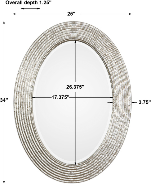 wall mirror frame design Uttermost Oval Silver Mirror This Oval Frame Features A Reeded Surface With A Hammered Texture And A Burnished Silver Wrapped Finish.