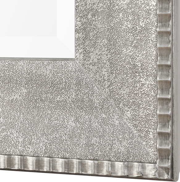 living room floor mirror ideas Uttermost Metallic Silver Mirror Heavily Textured Sloped Profile Finished In A Metallic Silver, Accented With A Fluted Antiqued Silver Edge.
