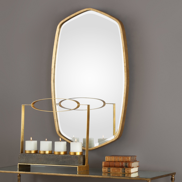light wood framed mirror Uttermost Antiqued Gold Mirror  This Hand Forged Metal Mirror Frame Features A Unique Shape With Delicate Curves, Finished In A Lightly Antiqued Gold Leaf.