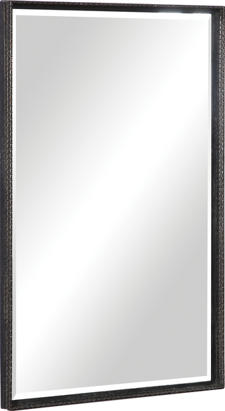 home goods leaner mirror Uttermost Vanity Mirror This Simple Vanity Mirror Features An Iron Construction With Detailed Edges. The Slight Profile Frame Is Finished In A Distressed Rustic Black With Aged Champagne Highlights. This Mirror May Be Hung Horizontal Or Vertical.