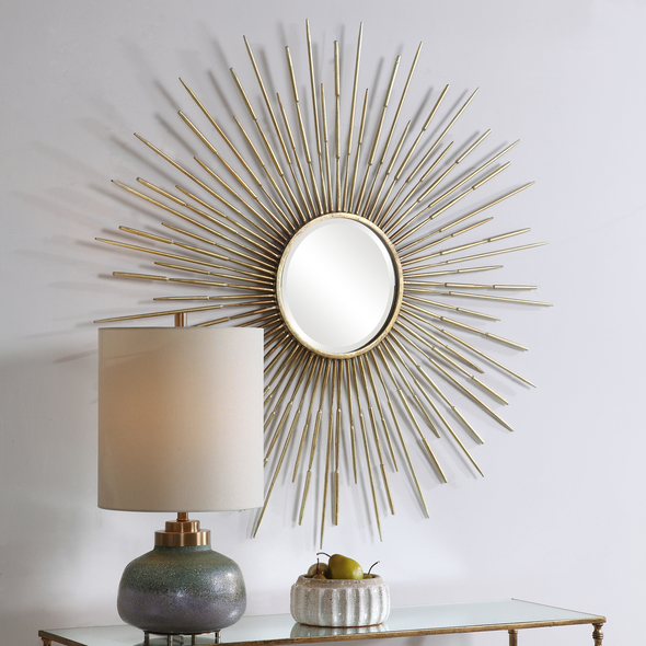 oval bathroom wall mirror Uttermost Starburst Mirror Inspired By Mid-century Designs, This Starburst Mirror Is Finished In An Antiqued Gold Leaf And Features A 1" Bevel.