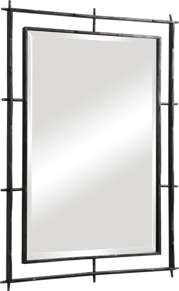 cool mirror frame ideas Uttermost Iron Industrial Mirror A Nod To Traditional Industrial Style, This Mirror Features A Handcrafted Solid Iron Frame Finished In A Noticeably Distressed Deep Ebony Finish. The Piece Has A Generous 1 1/4" Bevel And May Be Hung Horizontal Or Vertical.