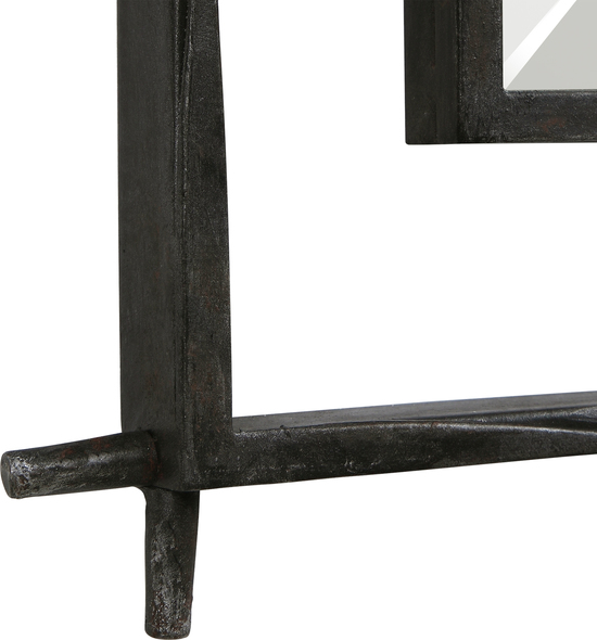 cool mirror frame ideas Uttermost Iron Industrial Mirror A Nod To Traditional Industrial Style, This Mirror Features A Handcrafted Solid Iron Frame Finished In A Noticeably Distressed Deep Ebony Finish. The Piece Has A Generous 1 1/4" Bevel And May Be Hung Horizontal Or Vertical.