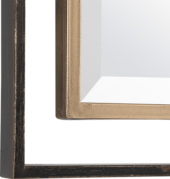 mirror frame design ideas Uttermost Gold & Bronze Rectangle Mirror This Iron Frame Features A 3-dimensional Design With An Outer Overlapping Frame Finished In A Distressed Rustic Bronze, Accented With A Lightly Antiqued Gold Center. This Mirror Is Complemented By A 1" Bevel And May Be Hung Horizontal Or Vertical.