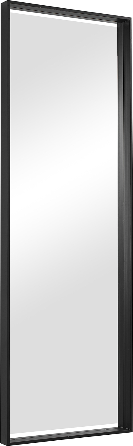 round wood accent mirror Uttermost Oversized Black Rectangular Mirror This Oversized Mirror Showcases Simple, Clean Lines With A Thick Iron Frame Finished In Satin Black. The Piece Has A Generous 1 1/4" Bevel And May Be Hung Horizontal Or Vertical.