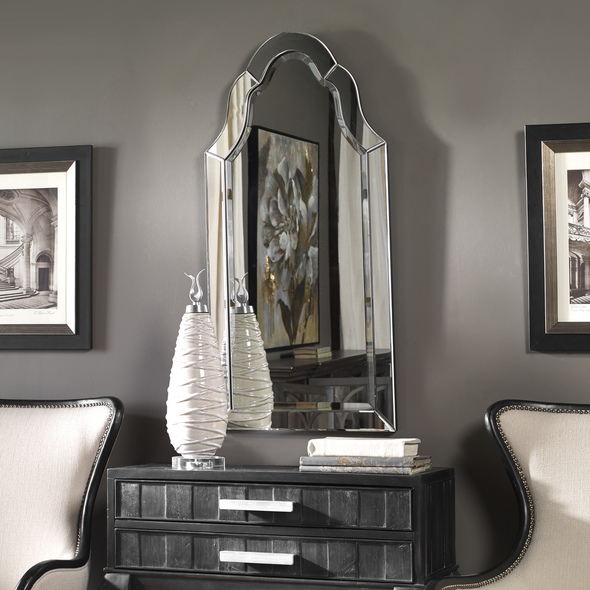 long mirror wooden frame Uttermost Frameless Arch Vanity Mirrors Beveled Mirrors.
