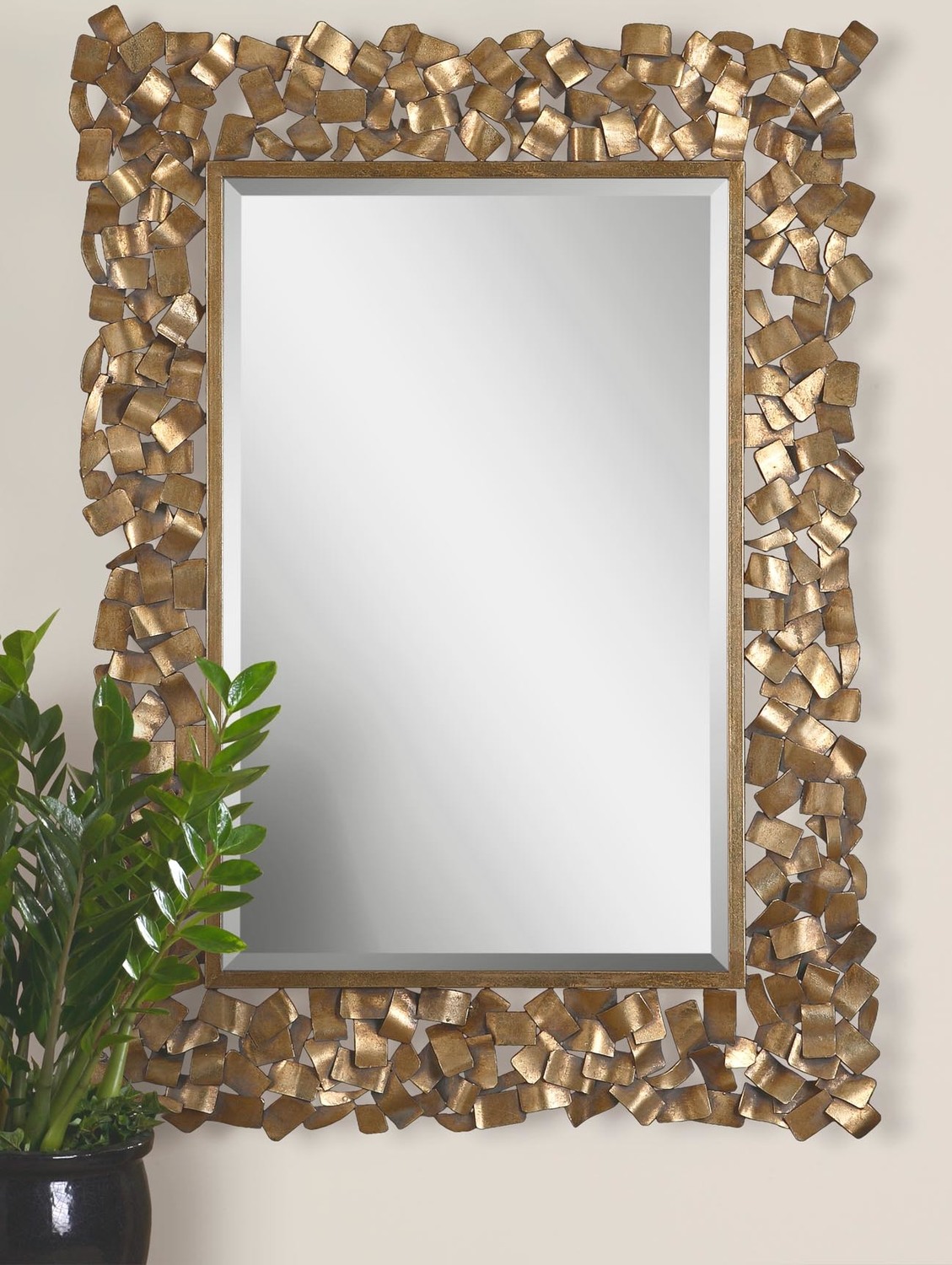 wood frames mirrors Uttermost Antique Gold Mirrors Welded Metal Strips Finished In An Antiqued Gold Leaf With A Light Gray Glaze. Grace Feyock