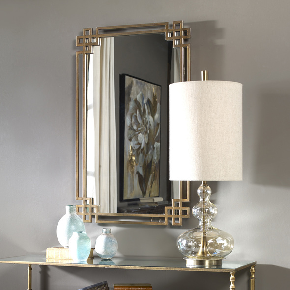 wall mirror long design Uttermost Antique Gold Mirrors Hand Forged Metal Finished In A Plated Oxidized Gold With Light Antiquing.