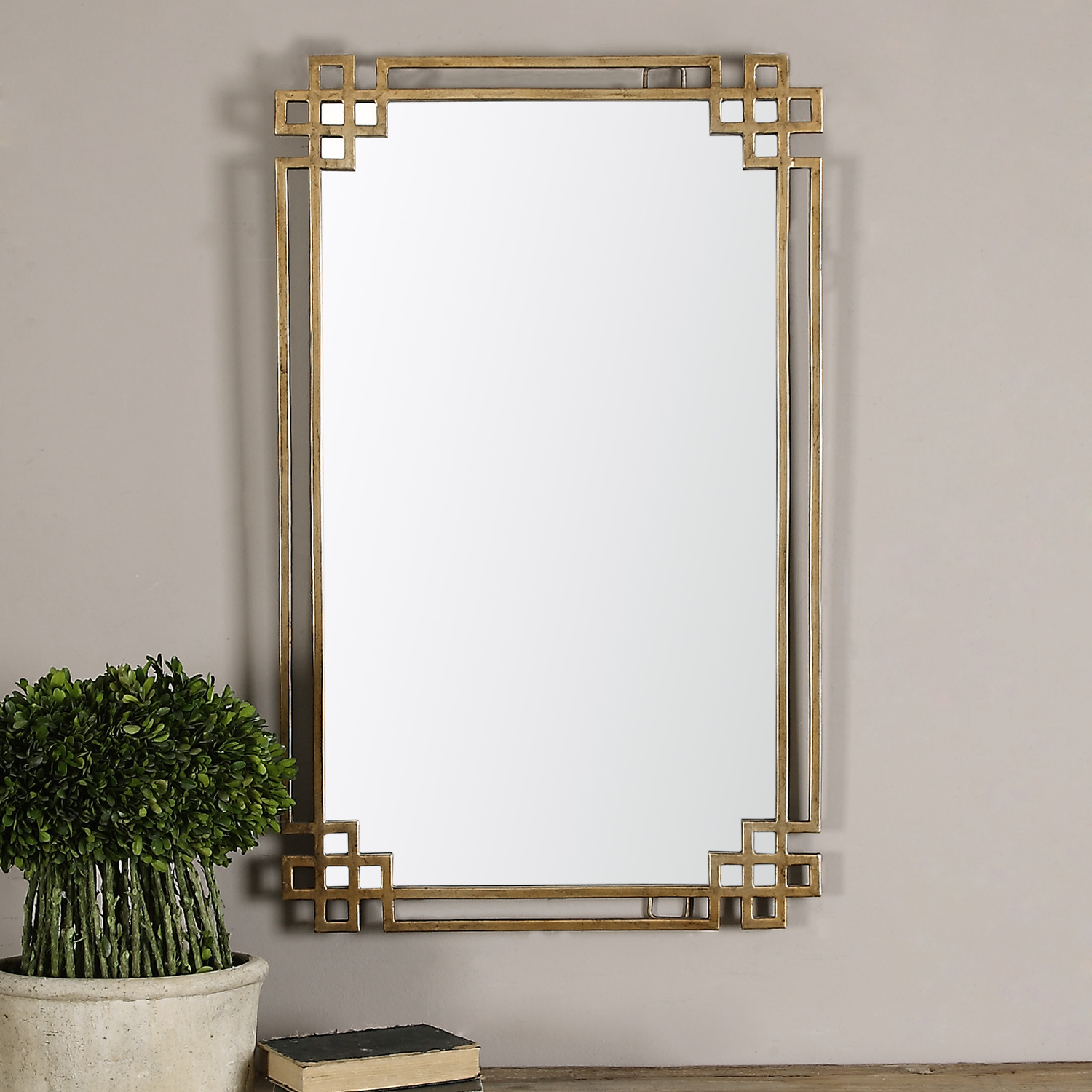 wall mirror long design Uttermost Antique Gold Mirrors Hand Forged Metal Finished In A Plated Oxidized Gold With Light Antiquing.