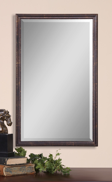 tall mirror decor Uttermost Antique Bronze Vanity Mirrors Distressed Bronze With Gold Leaf Highlights.