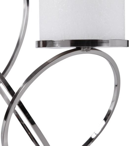 candle holder flowers Uttermost Candleholders Modern Candleholder Features An Intertwined Ring Design And Is Finished In Polished Nickel. Three 4"x 3" White Candles Are Included.