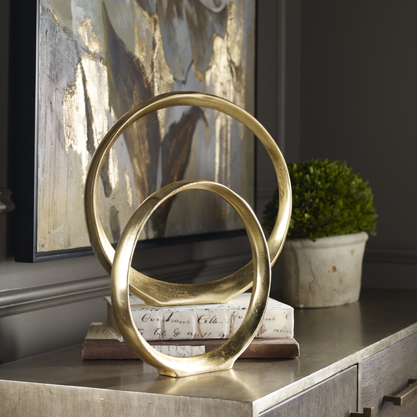 large bronze ornaments Uttermost Figurines & Sculptures Aluminum Accessories Showcase A Contemporary Look With Streamlined Curves Finished In A Clean Gold.