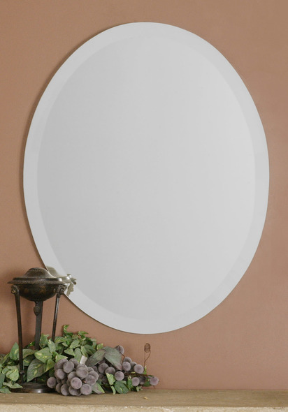 round wood beaded mirror Uttermost Frameless Vanity Oval Mirrors Frameless Beveled Oval.