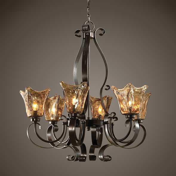 gold crystal ceiling light Uttermost Chandeliers Chandelier Oil Rubbed Bronze With Toffee Art Glass Shades. Carolyn Kinder