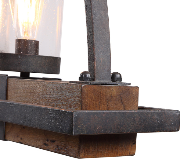 ceiling fans with crystal light fixture Uttermost Linear Pendant / Island Light Deep Weathered Bronze
