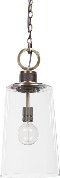 glass and black pendant lights Uttermost Mini Pendant Antique Brass