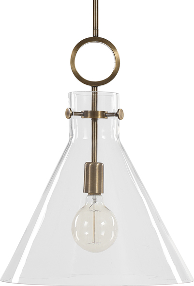 sea glass pendant light Uttermost Pendants-Mini Pendants Aged Brass