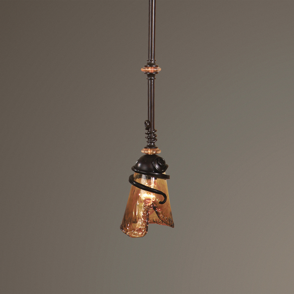 cluster light Uttermost Mini Pendants Oil Rubbed Bronze Metal With Amber Tinted Accents And Hand Crafted Toffee Colored Art Glass. Carolyn Kinder