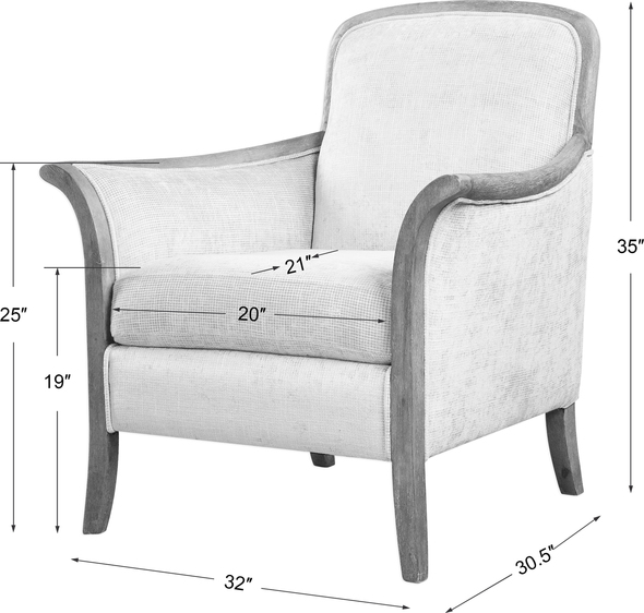 leather swivel arm chair Uttermost  Accent Chairs & Armchairs Solidly Constructed Chair Featuring Exposed Hardwood Finished In A Weathered Pecan And Tailored In Soft And Woven Shades Of Taupe And Stone. Welting Adds To The Elegance Of Itâ€™s Shape Amplifying Fluid Lines All The Way Down To The Tapered Legs. Seat Height Is 19â€�.