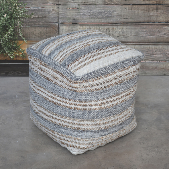 arm chair deals Uttermost  Ottomans & Poufs Handwoven Fabric In Light Gray, Cream, And Natural Tones That Create Extra Durability. Has Versatile Use As An Ottoman, Extra Seating For Guests, Or Even An Accent Table When Topped With A Decorative Tray.