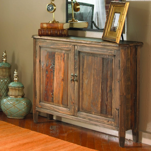 small glass sideboard Uttermost Chests & Cabinets Weathered, Reclaimed Fir Wood, Sun Faded And Glazed With A Stony Gray Wash. Solid Wood Construction With Adjustable Shelf. Reclaimed Wood Is Restored From A Previous Life As Old Doors, Railroad Ties, Etc, And Features Old Nail Holes, Mineral Staining, And Natural Imperfections. Note That Solid Wood Will Continue To Move With Temperature And Humidity Changes, Which Can Result In Small Cracks And Uneven Surfaces, Adding To Its Authenticity And Character. Matthew Williams
