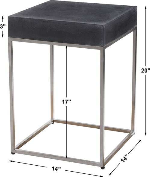 cool accent tables Uttermost Accent & End Tables Sleek And Contemporary, This Accent Table Features A Black Concrete Look Atop A Brushed Nickel Stainless Steel Base.