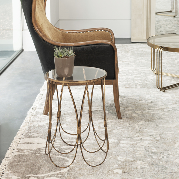 narrow entry way table Uttermost Accent & End Tables Solidly Constructed From Hand Forged Iron, This Accent Table Showcases Elegantly Curved Lines In An Antique Gold Finish With A Clear Tempered Glass Top.