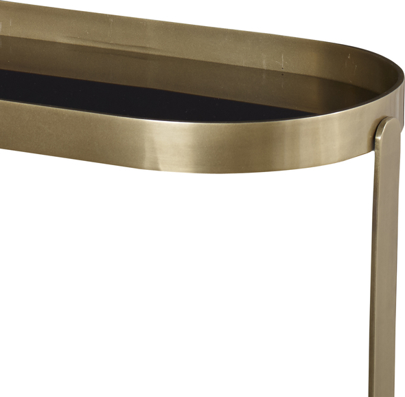 cheap side tables for living room Uttermost Accent & End Tables Simple Lines With Versatile Styling, This Thick Stainless Steel Accent Table Is Finished In Antique Gold, Featuring Black Glass Inlaid Shelves.