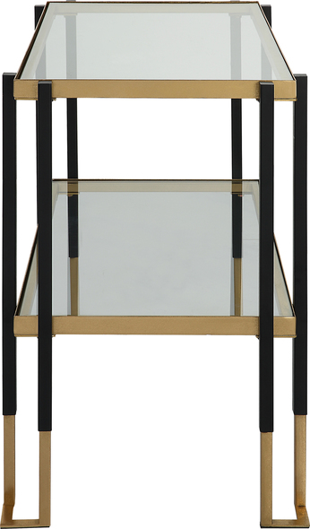 side table with drawers living room Uttermost Accent & End Tables Featuring A Clean Lined Solid Iron Frame, This Contemporary Table Is Finished In A Two-toned Matte Black And Brushed Gold. Has Two Tempered Glass Shelves.
