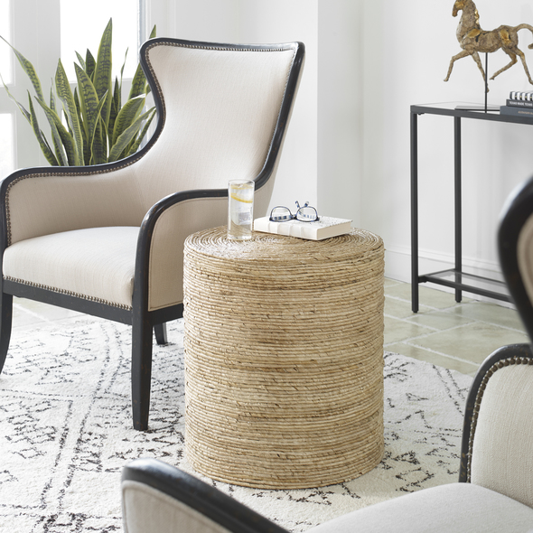 trendy end tables Uttermost Accent & End Tables Equal Parts Relaxed And Refined, This Accent Table Embodies Casual Coastal Style. Featuring Natural Woven Banana Concentrically Wrapped To Create Unique Color Patterns And Textures.