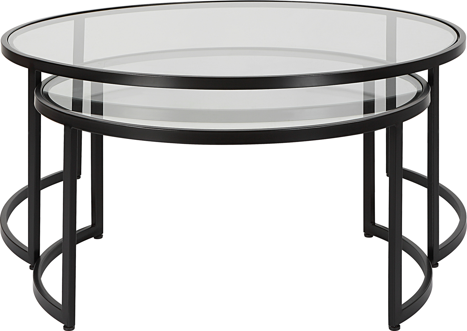 glass top patio coffee table Uttermost Coffee Table Designed To Nest As An Oversized Coffee Table With The Ability To Completely Separate, Crafted From Hand Forged Iron And Finished In A Contemporary Satin Black. Sizes: Sm-31x16, Lg-42x18