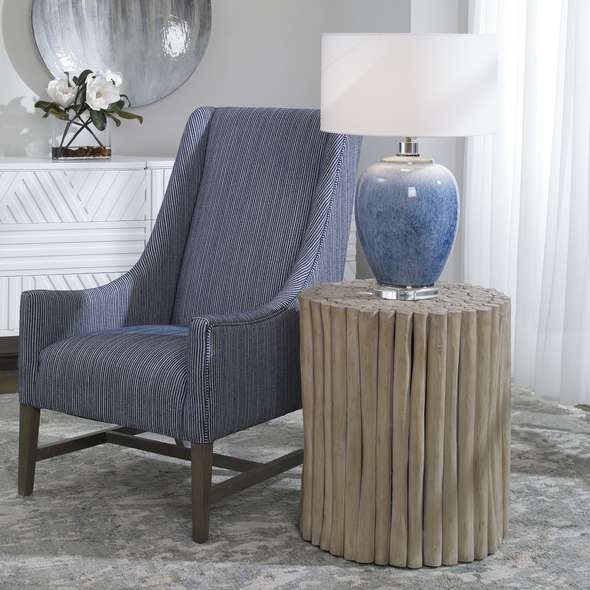 skinny bedside table Uttermost Accent & End Tables Artfully Constructed From Natural Teak Wood Pieces, This End Table Features A Bleached Driftwood Finish That Enhances The Natural Wood Grain.
