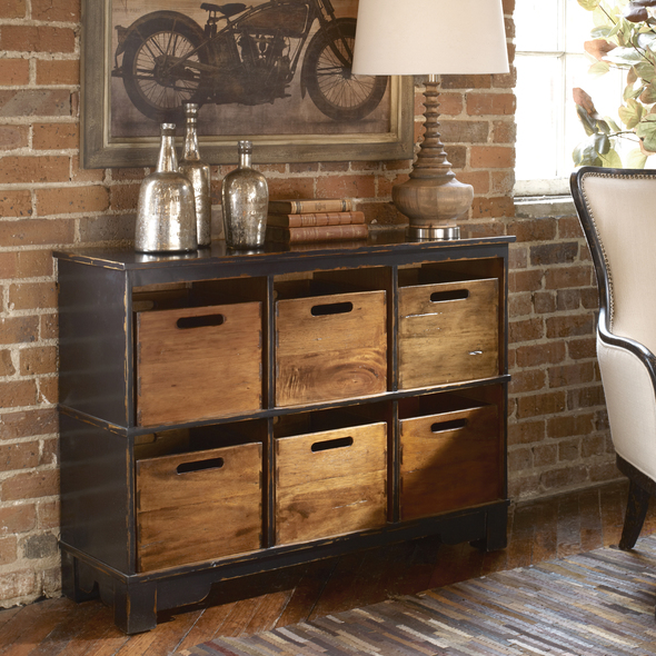 buffet storage cabinet with doors Uttermost Hobby Cupboards Craftsman Built Of Select Hard Woods, Hand Finished In Worn Black, With Six Solid Mahogany Dovetail Bins. Keep Handle Openings Facing Out For Ease Of Use Or Turn To Show Solid Sides For More Concealed Storage. Matthew Williams