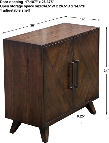 glass dresser for bedroom Uttermost Accent Cabinet Mid-century Inspired Styling, With Geometrically Pieced Mango Veneer Doors Accented With An Ash Burl Veneer Center Finished In A Deep Mahogany Stain With Natural Distress Marks And Burnishing, Complete With Antique Brass Finished Bar Handles. Includes One Adjustable Interior Shelf.