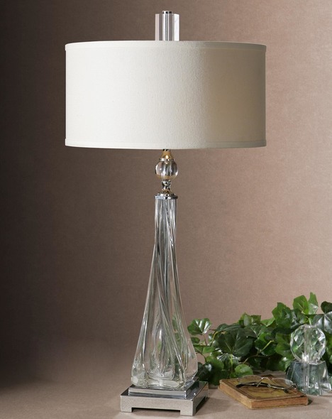  Uttermost Twisted Glass Table Lamps Table Lamps Thick Twisted Glass Base With Polished Nickel Details And Crystal Accents. Carolyn Kinder
