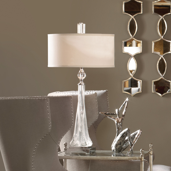  Uttermost Twisted Glass Table Lamps Table Lamps Thick Twisted Glass Base With Polished Nickel Details And Crystal Accents. Carolyn Kinder