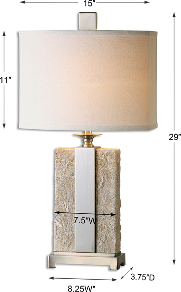 brass bedroom lamps Uttermost Stone Ivory Table Lamps Lightly Antiqued Stone Ivory Finish Accented With Plated Brushed Nickel Metal Details.