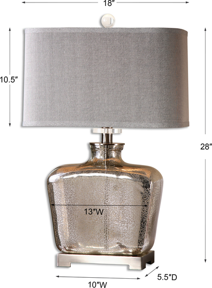 Uttermost Mercury Glass Table Lamps Table Lamps Speckled Mercury Glass With Brushed Nickel Plated Details And Crystal Accents.