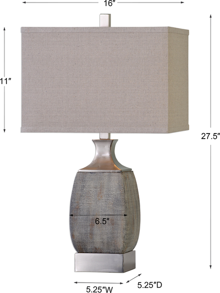 glass lamp with white shade Uttermost Rust Bronze Table Lamp Heavily Textured Rust Bronze Ceramic Accented With Brushed Nickel Plated Metal Details.