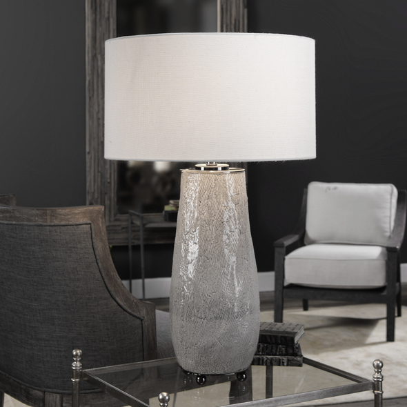 mini lights for christmas tree Uttermost Aged Gray Table Lamps Heavily Textured Ceramic With A Subtle Organic Shape, Finished In An Aged Gray Glaze, Accented With Black Nickel Plated Iron Details.