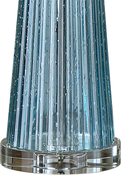 Uttermost Blue Glass Table Lamps Table Lamps Seeded Blue Glass With A Ribbed Texture Accented With Polished Nickel Plated Details. David Frisch