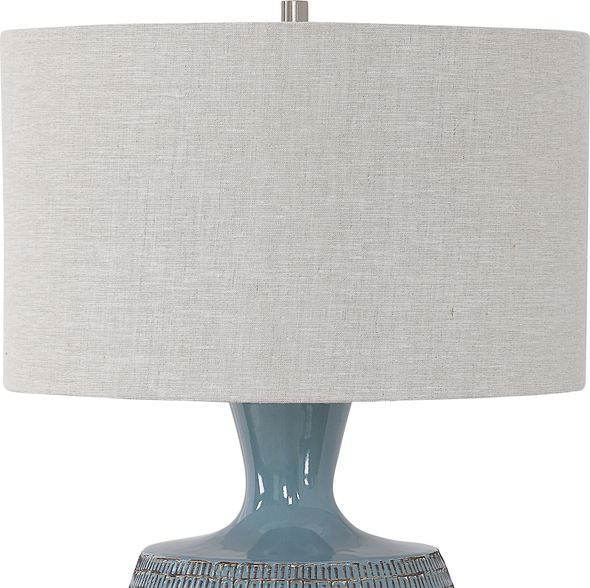 Uttermost Blue Glaze Table Lamp Table Lamps Add A Touch Of Tribal Flair To Any Room With This Embossed Ceramic Table Lamp That